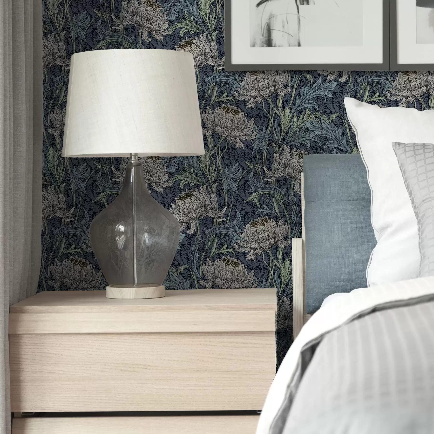 Фототапет Реколта божури на тъмен фон, готически флорален стил a00233