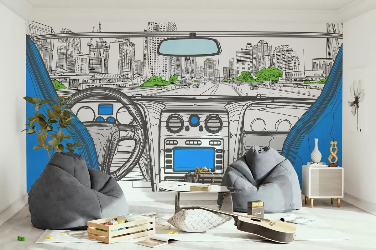 Фототапет Изглед на контура от автомобил w04109v1