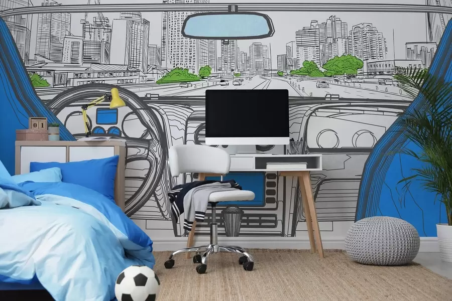 Фототапет Изглед на контура от автомобил w04109v1