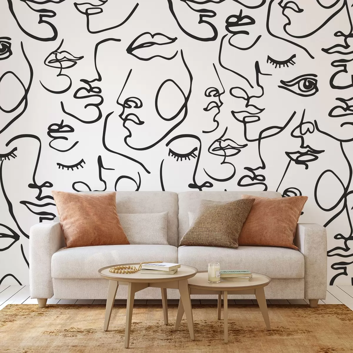 Фототапет Абстрактни лица черен цвят w04121