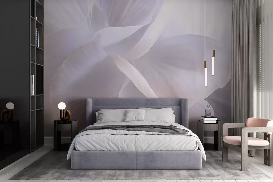 Фототапет Абстрактно текстурирано цвете с деликатни венчелистчета, меко осветление, елегантна композиция, минималистична естетика w09211