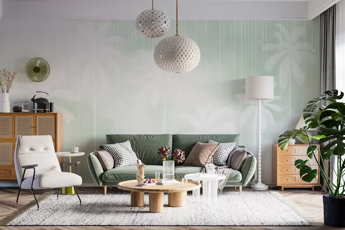 Фототапет Мъгла с палми w04180v3