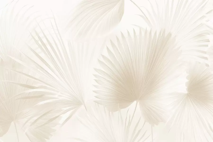 Фототапет Меки ветрила от тропически листа на светъл фон w09084v1