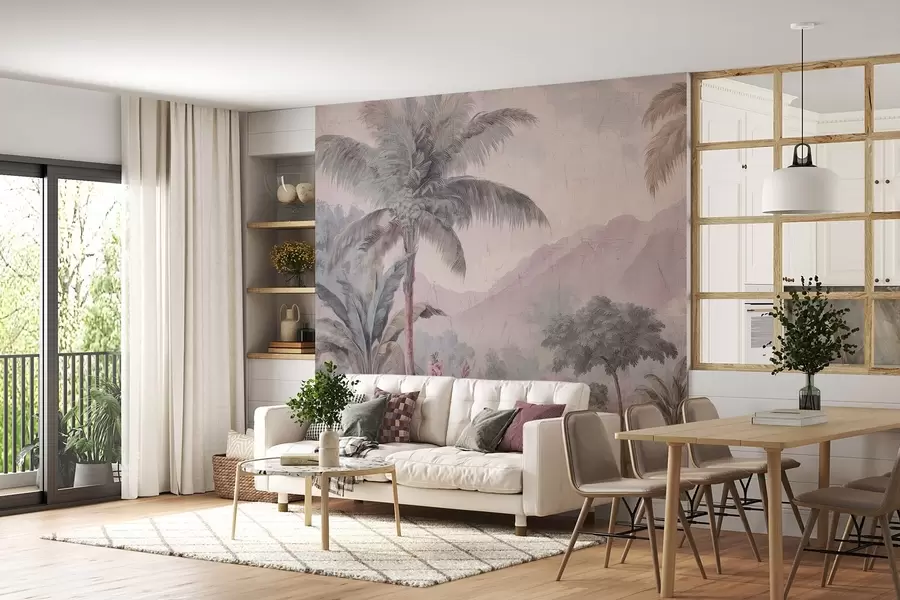 Фототапет тропическа джунгла в ретро стил w04139