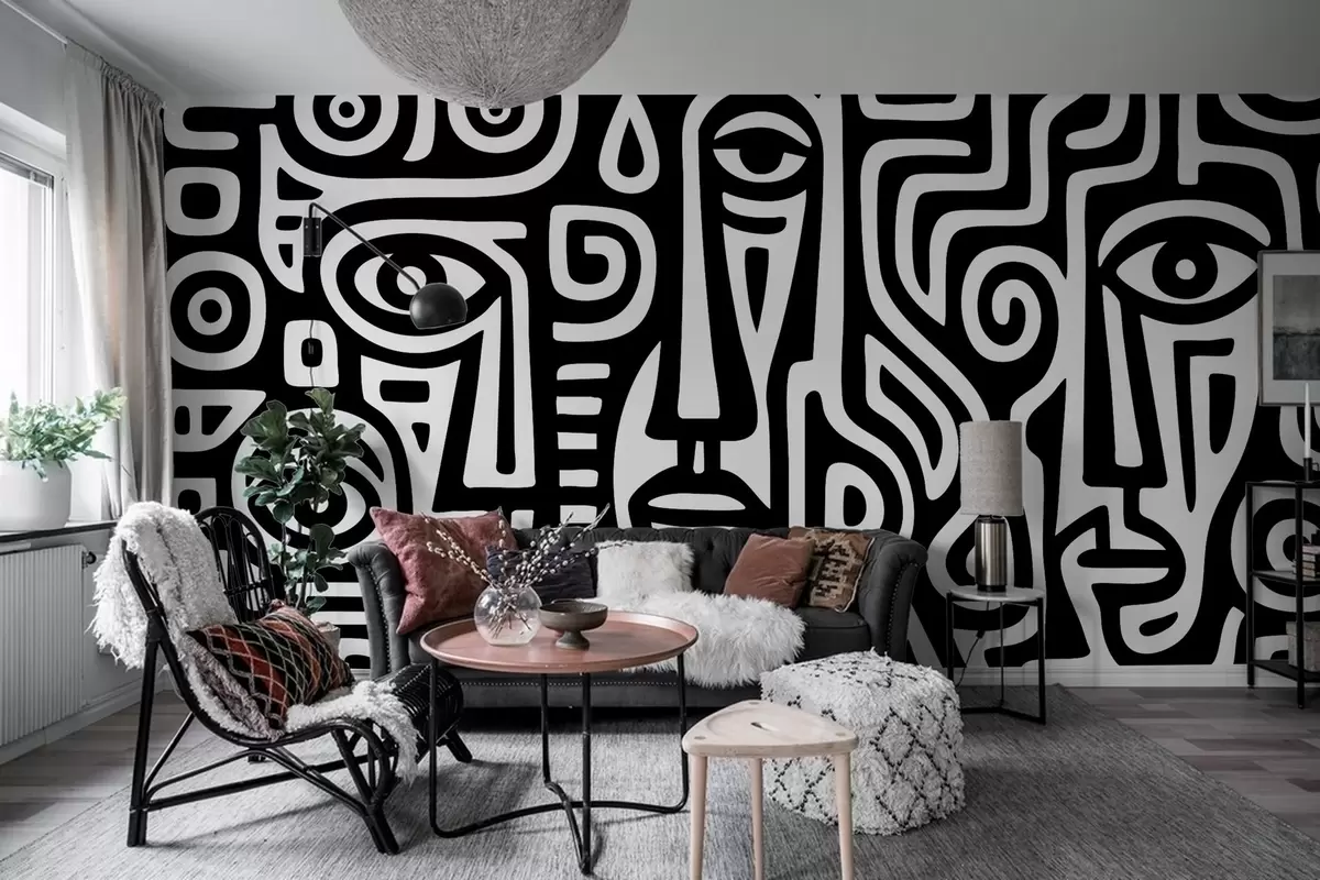 Фототапет Стилизирани детайли на лицето w04186