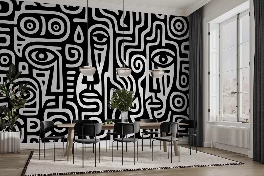 Фототапет Стилизирани детайли на лицето w04186