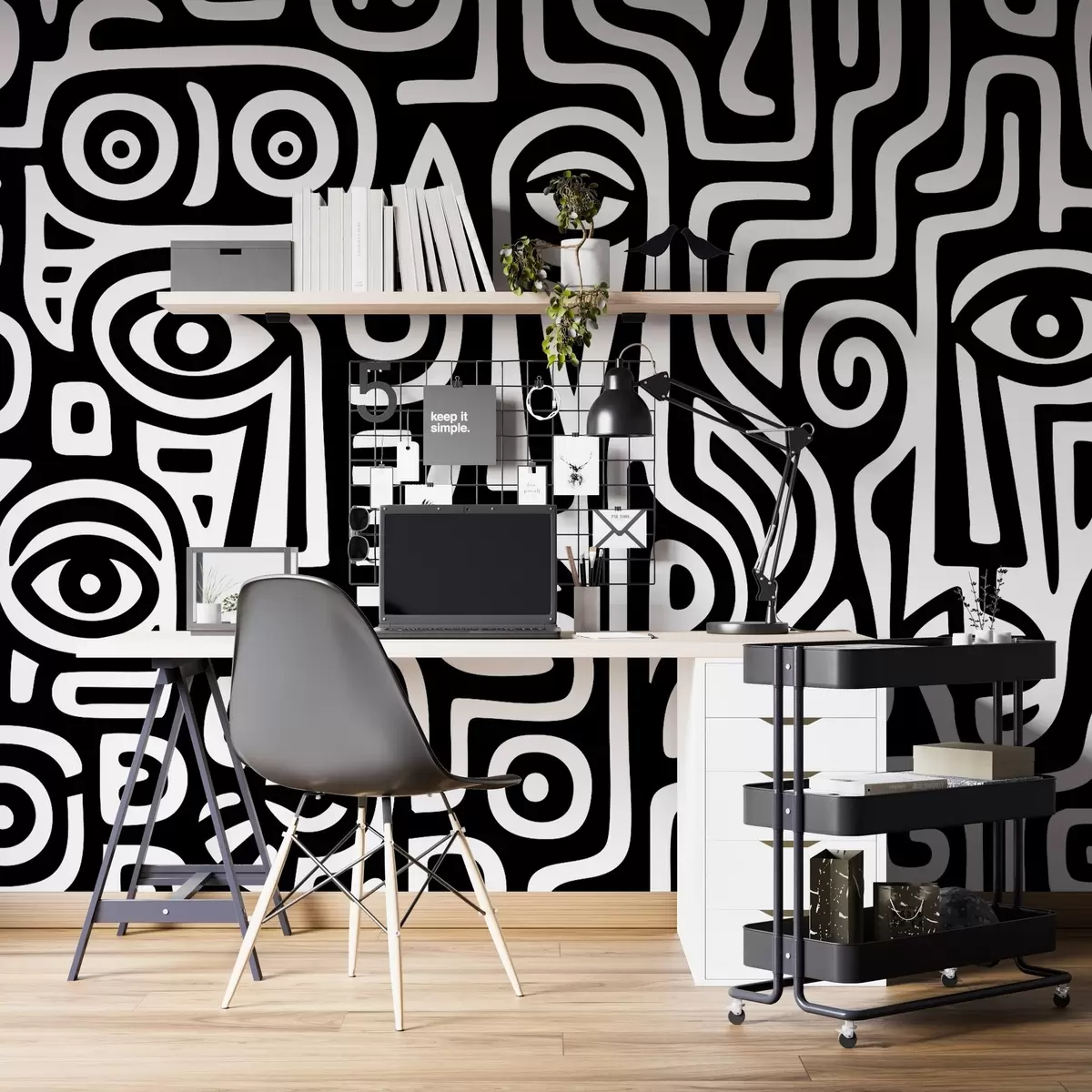 Фототапет Стилизирани детайли на лицето w04186