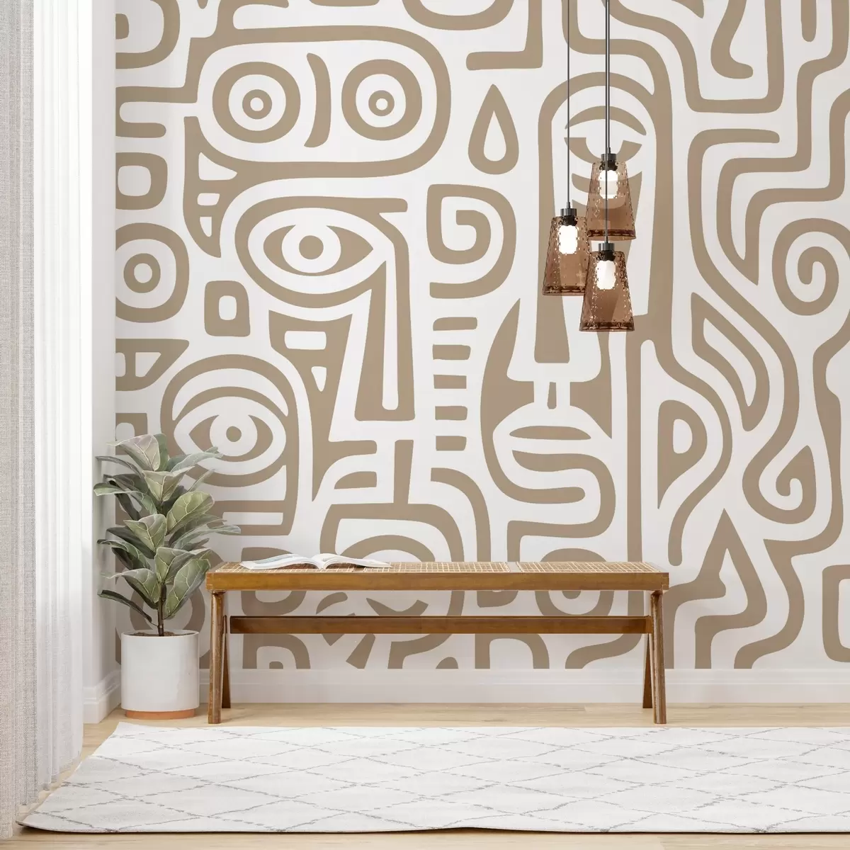 Фототапет Стилизирани детайли на лицето w04186v2