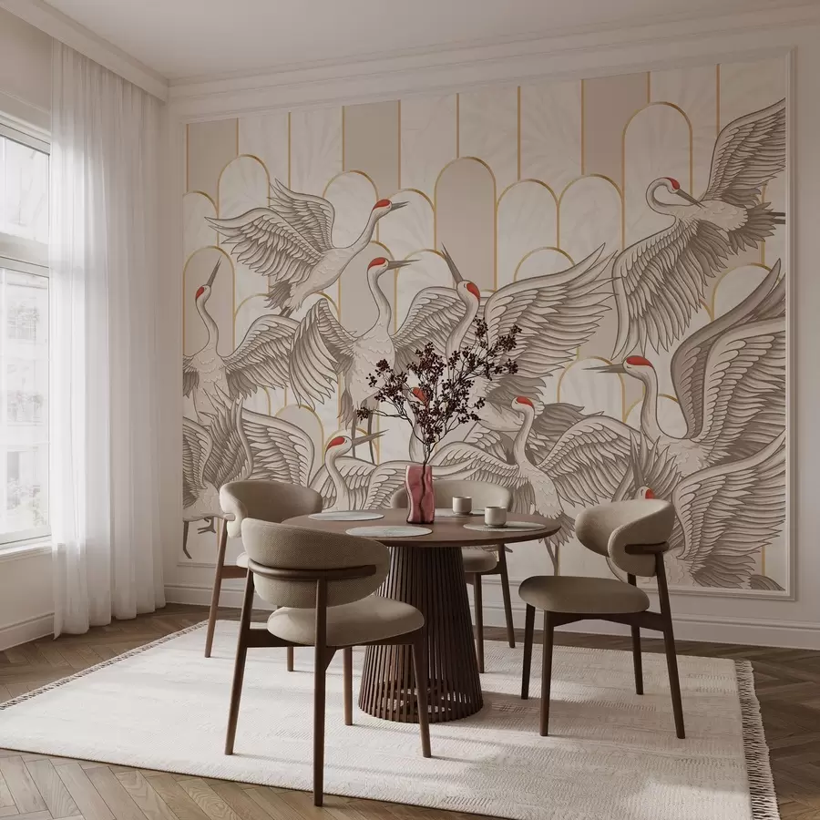 Фототапет Птици и винтидж арки w04193