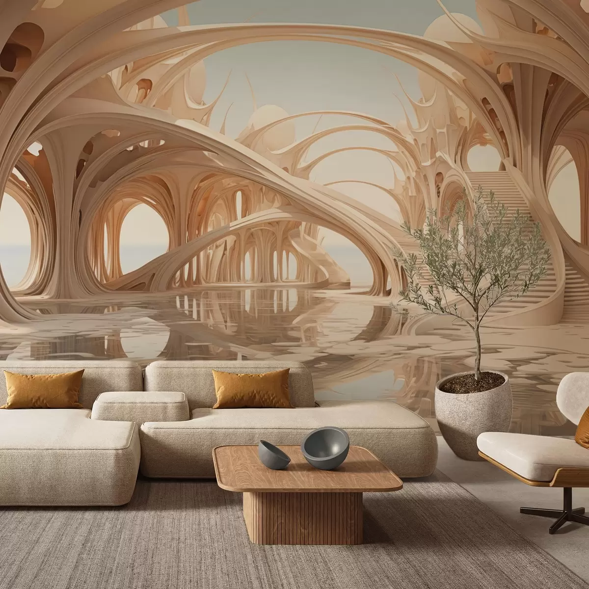 Фототапет Фантастична архитектура с арки над водата w09241