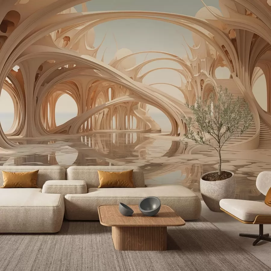 Фототапет Фантастична архитектура с арки над водата w09241