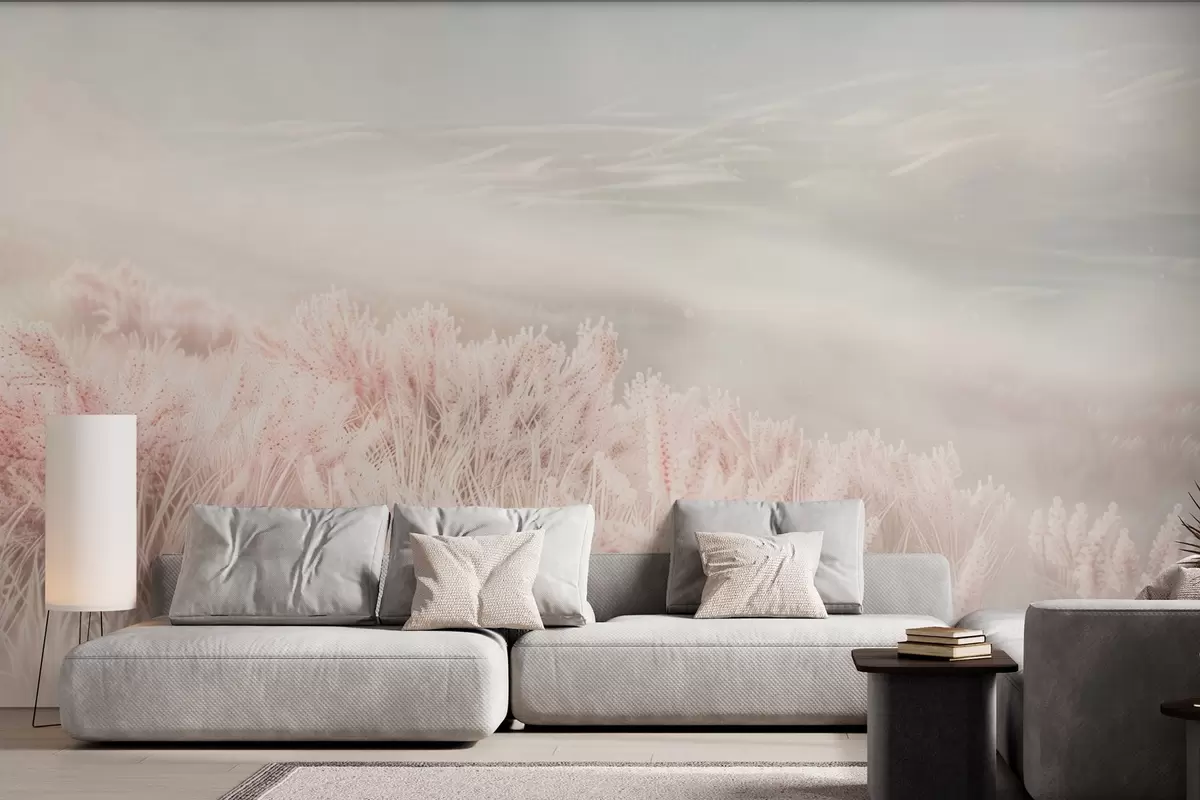 Фототапет  поле с пухкава трева w04211