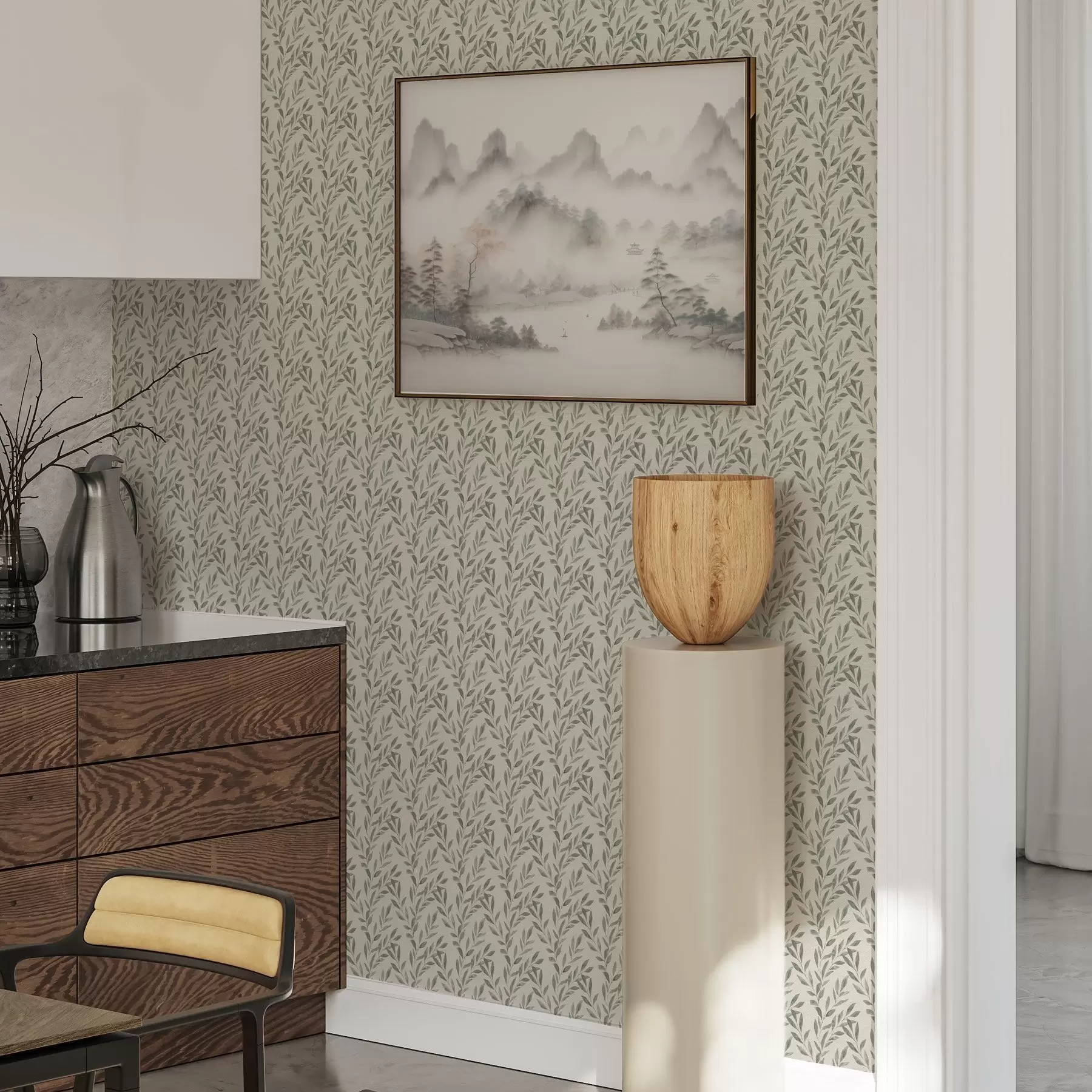 Фототапет Чисти маслинови клонки на светъл фон a00243