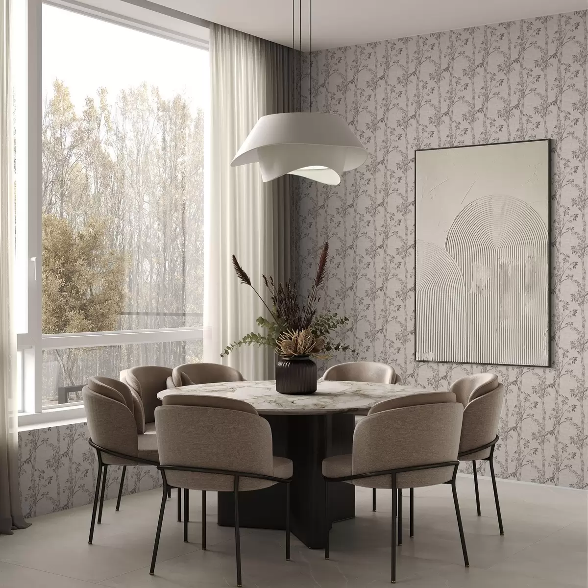 Тапети Брезови клони с листа, текстуриран фон a00257v1