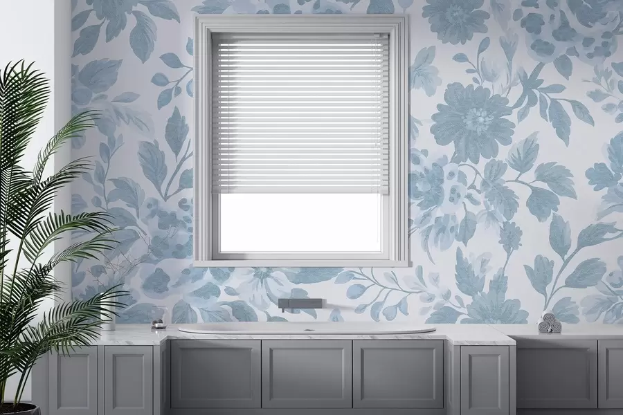 Фототапет Цветя в бохо стил с леопардов принт, син цвят w04114v1