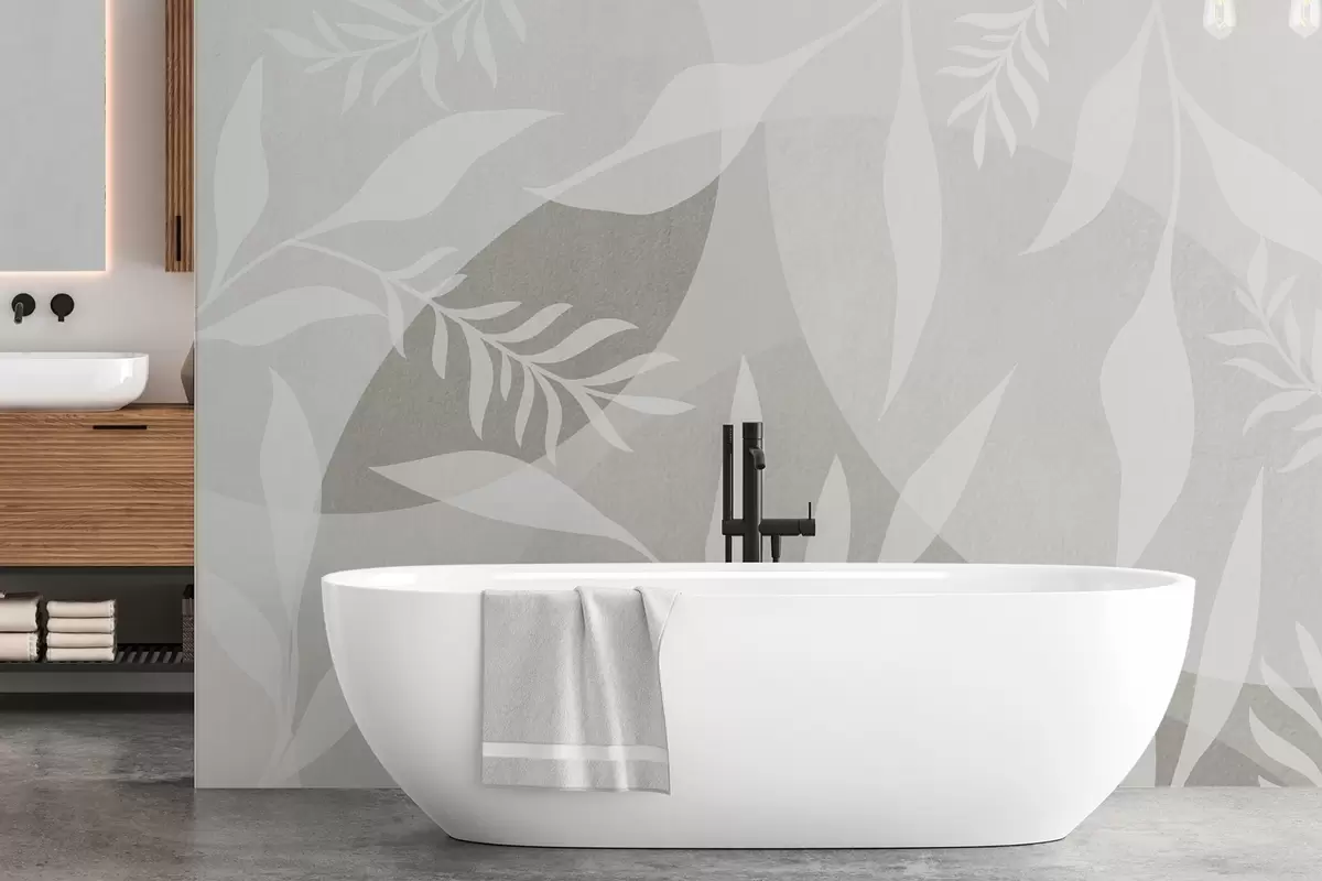 Фототапет Силуети на клонки на фона на абстрактни кръгове w04270