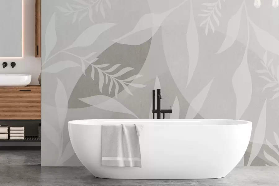 Фототапет Силуети на клонки на фона на абстрактни кръгове w04270