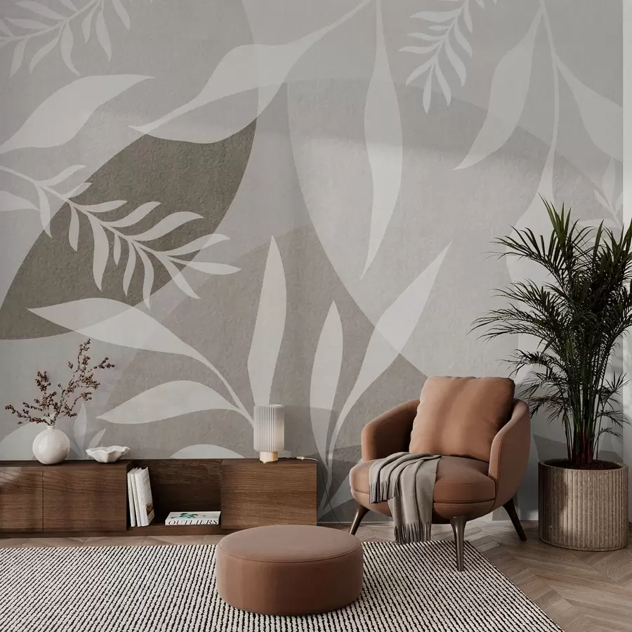 Фототапет Силуети на клонки на фона на абстрактни кръгове w04270v1