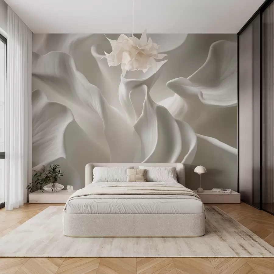 Фототапет вълнообразни венчелистчета с имитация на обем w04212