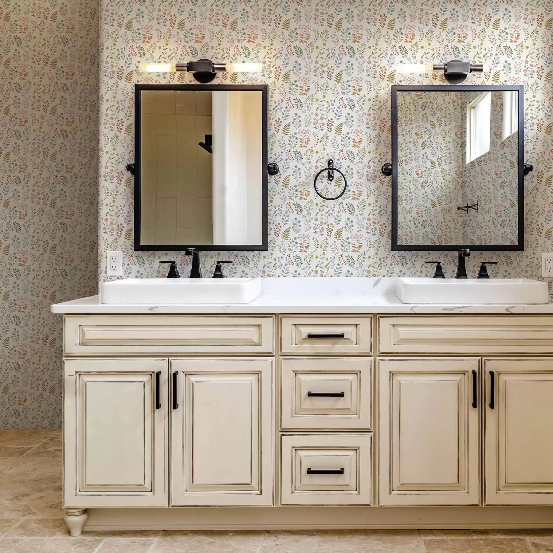 Фототапет Цветни растения на бял кариран фон a00413