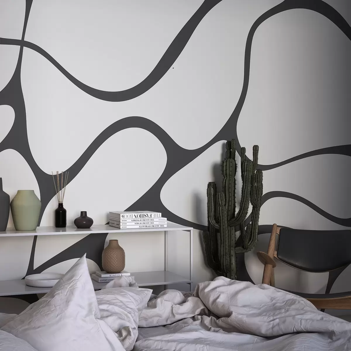 Фототапет Абстрактен модел с извити линии w04274