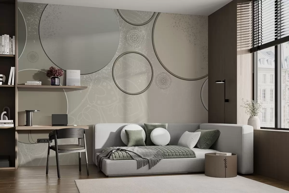 Фототапет Разнообразие от кръгове на полупрозрачен фон w09181