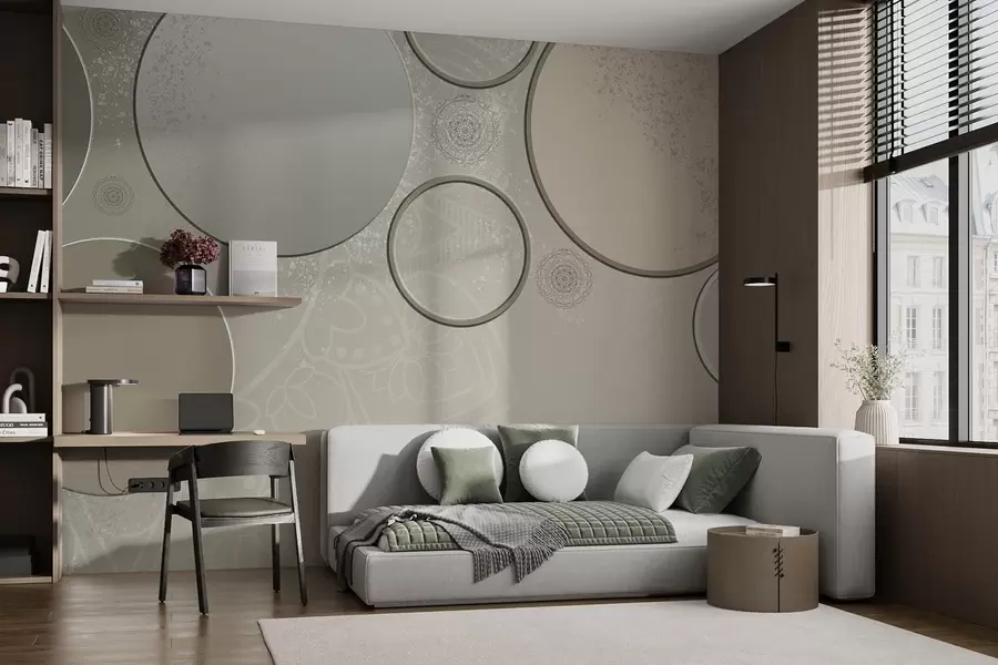 Фототапет Разнообразие от кръгове на полупрозрачен фон w09181