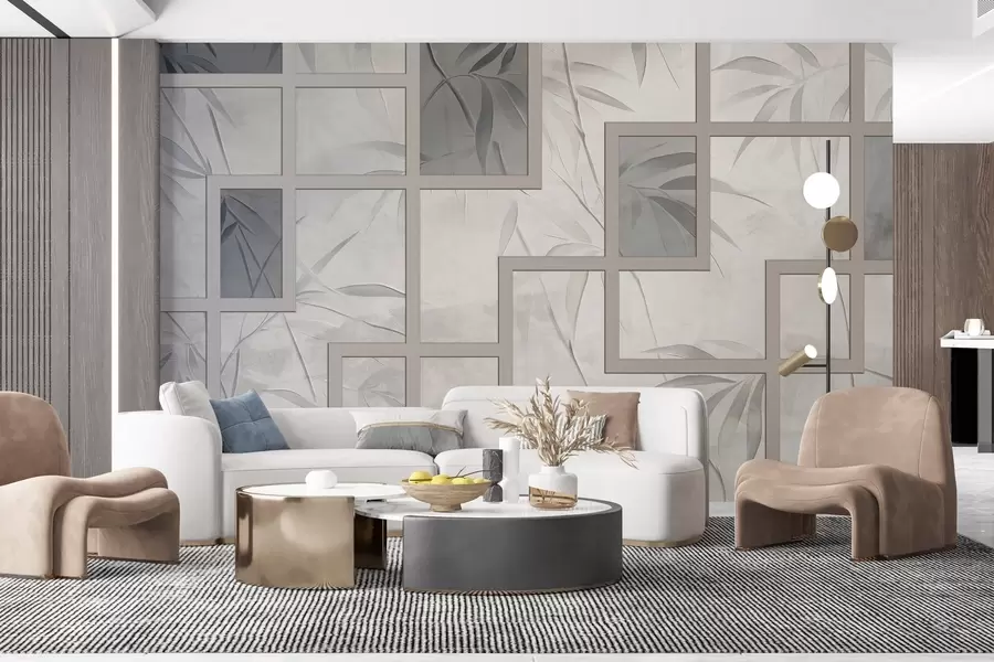 Фототапет Бамбук и геометрия w04319