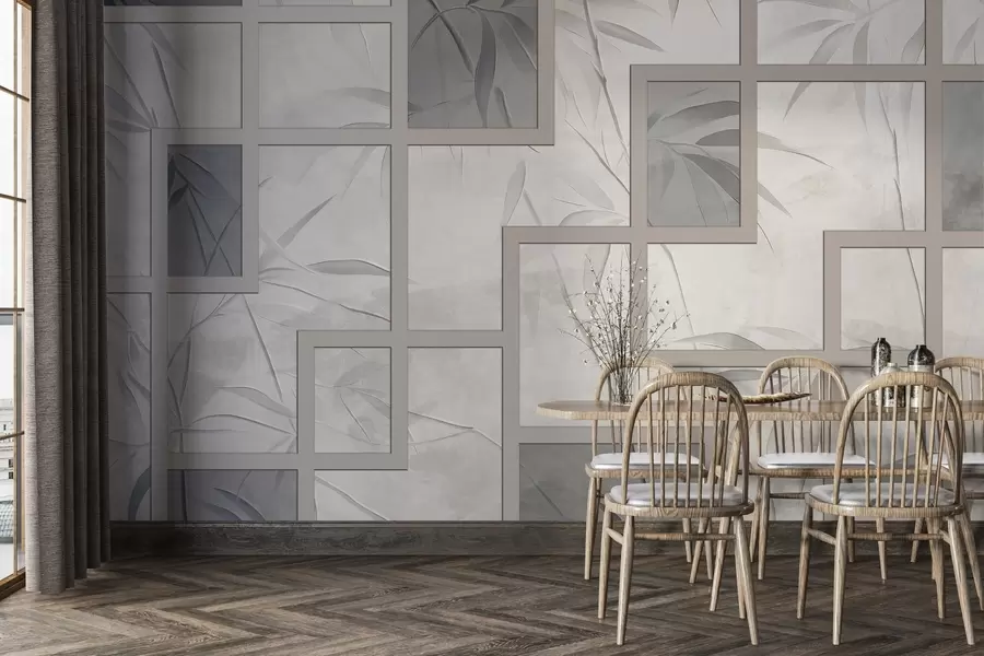 Фототапет Бамбук и геометрия w04319