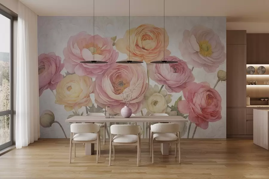 Фототапет Реколта букет от ранункулус w04326