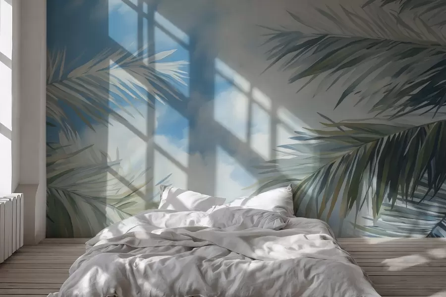 Фототапет Палмови листа на фона на небето w04361