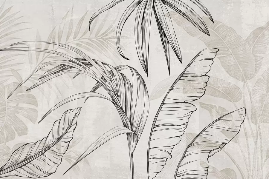 Фототапет Листа на фон с имитация на размазване и текстура w04362