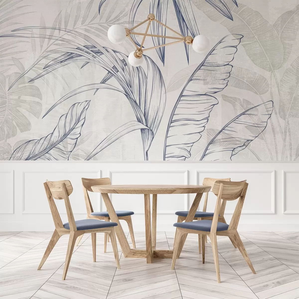 Фототапет Листа на фон с имитация на размазване и текстура w04362v1