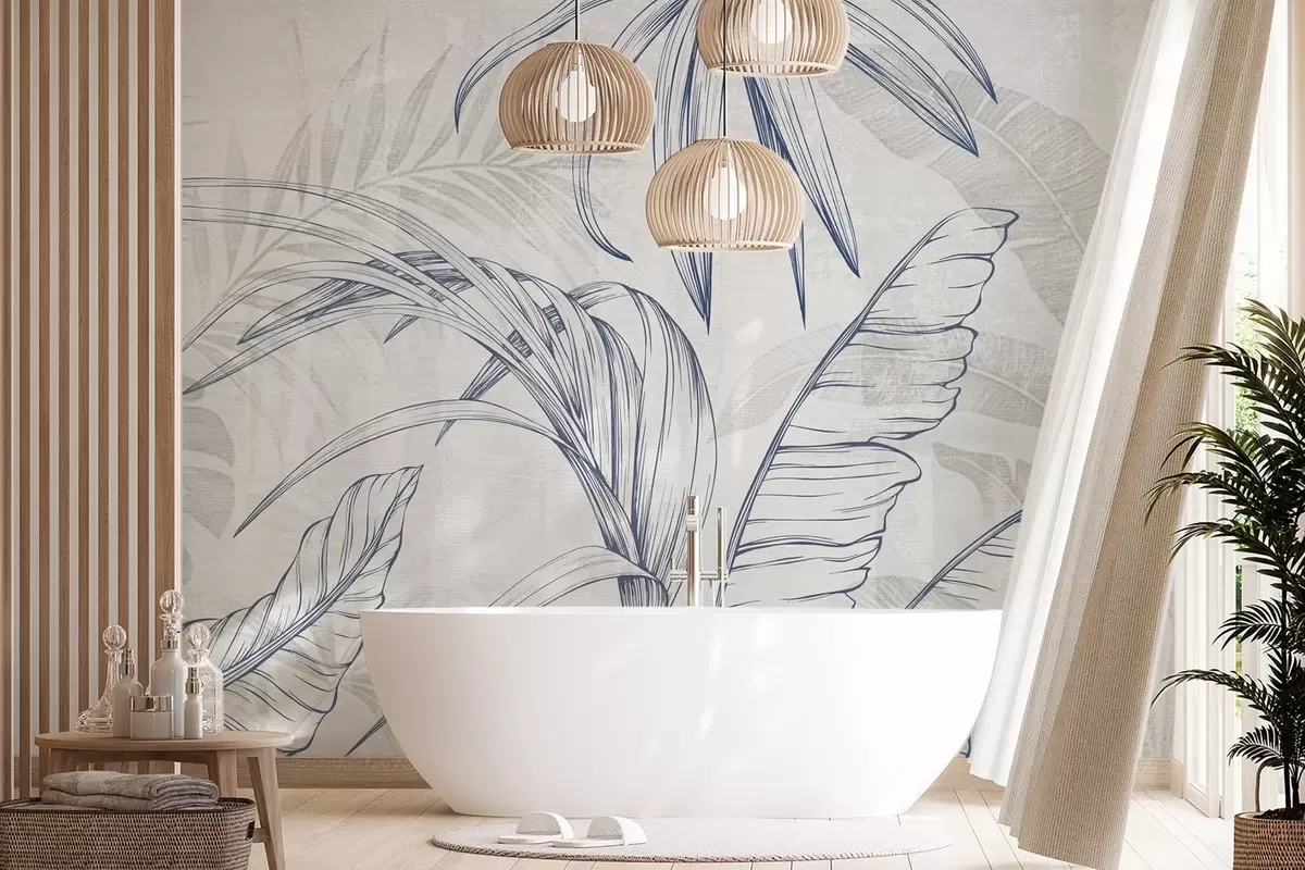 Фототапет Листа на фон с имитация на размазване и текстура w04362v1