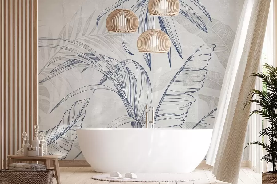 Фототапет Листа на фон с имитация на размазване и текстура w04362v1