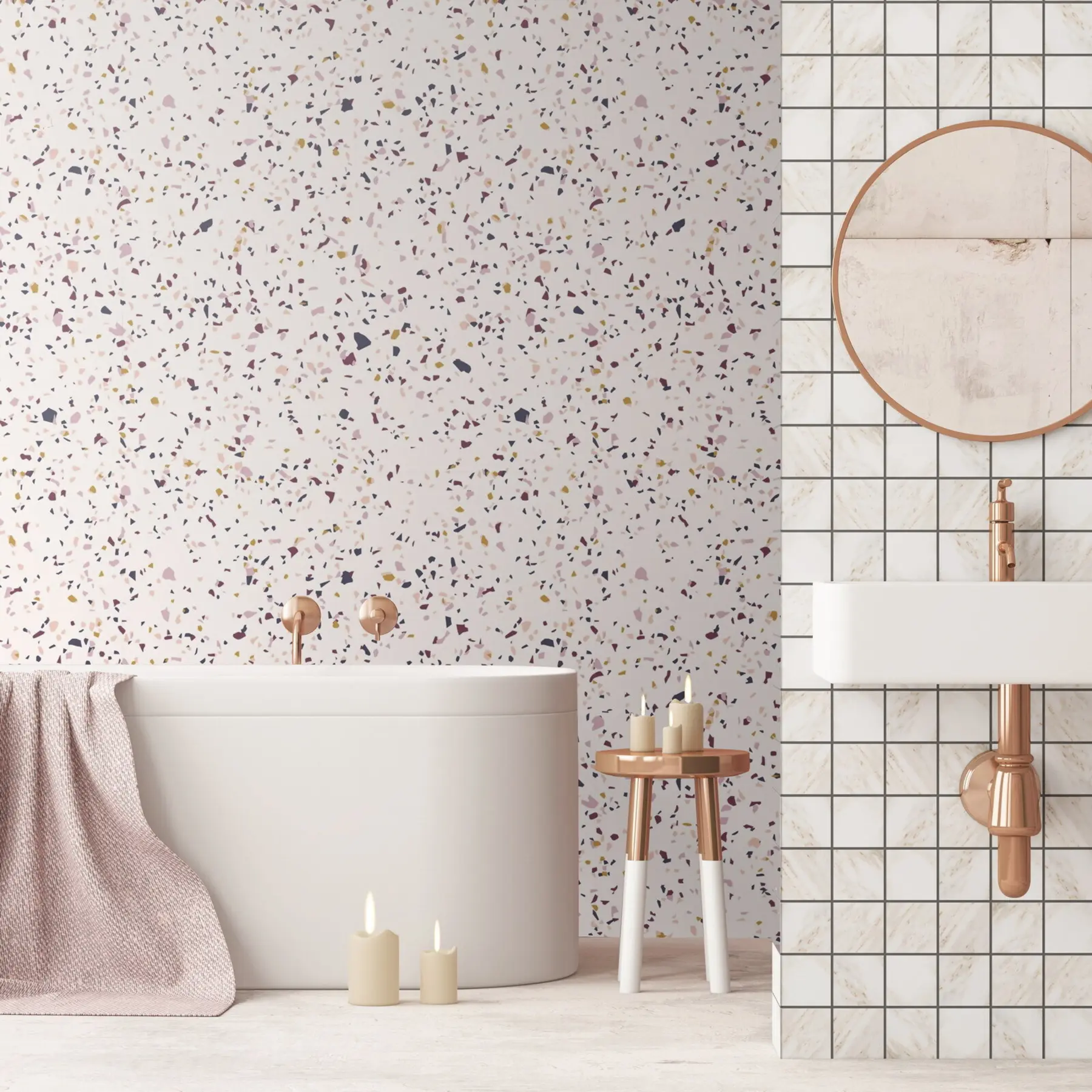 Фототапет Ефект на цветни трохи, стил Бохо u71766