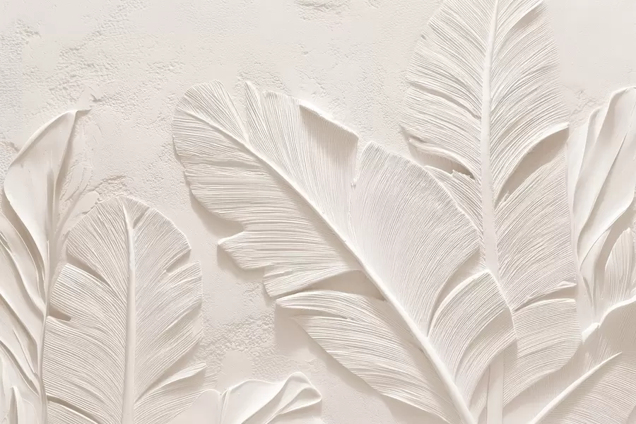 Фототапет Релефни листа в топли бежово-пясъчни тонове w09307v1