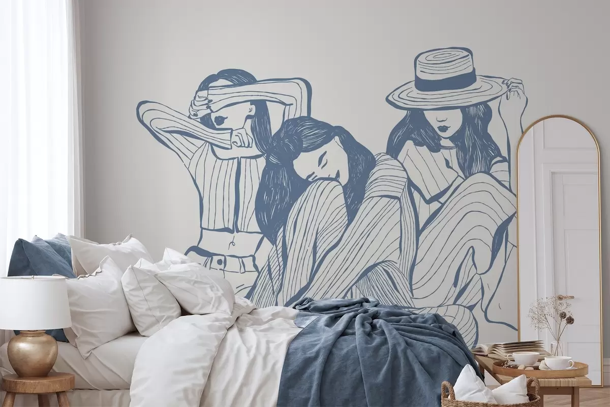 Фототапет Момичета нюанси на синьото w04384v1