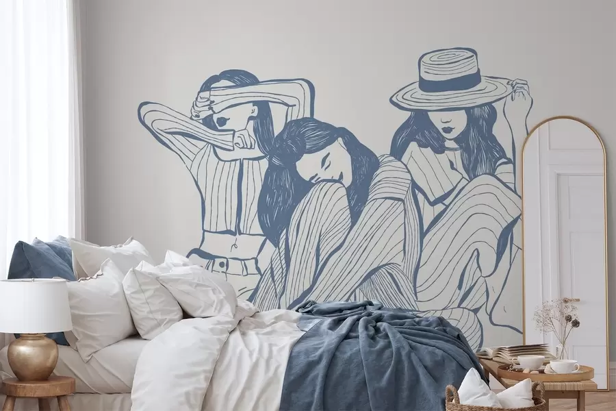 Фототапет Момичета нюанси на синьото w04384v1