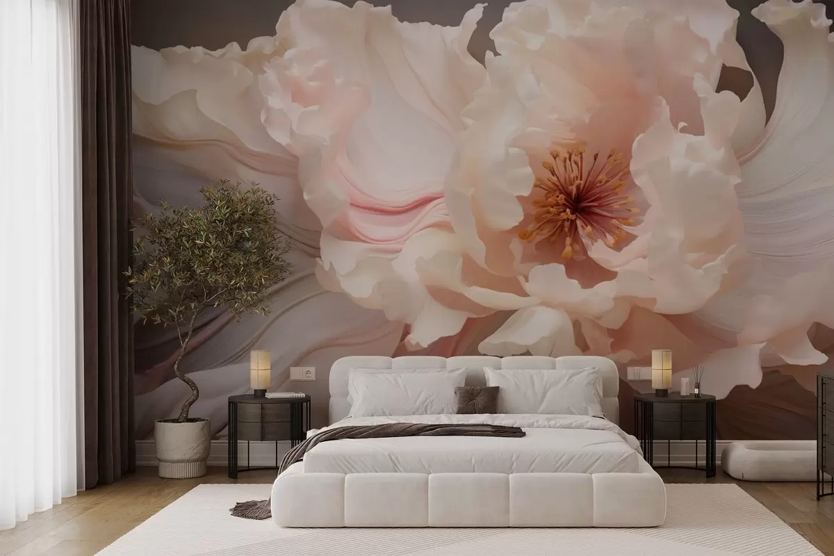 Фототапет Абстрактно цвете в меки пастелни нюанси w04346