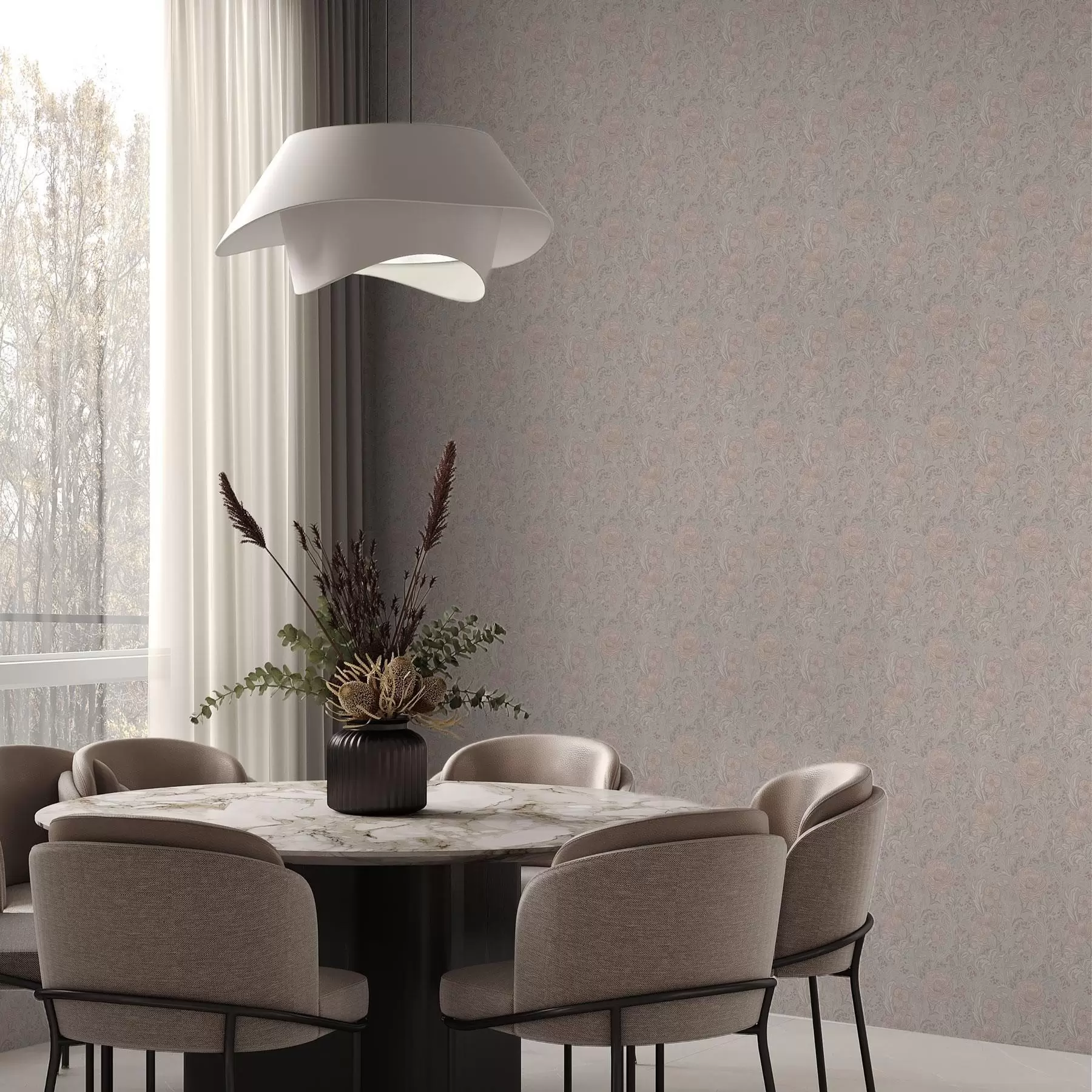 Фототапет Нежни пастелни цветя в стил ар нуво a00394