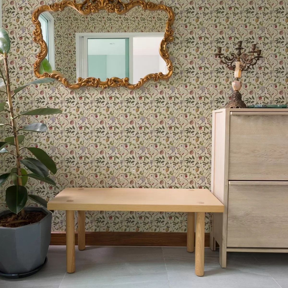 Тапети Плодов модел с плодове, клони и цветя a00428