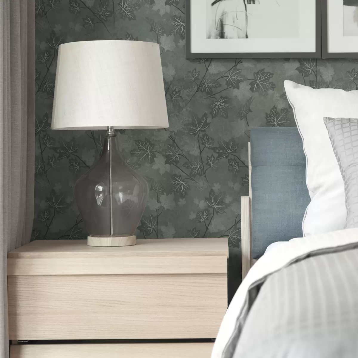 Тапети Матови кленови листа в меки зелени тонове a00464