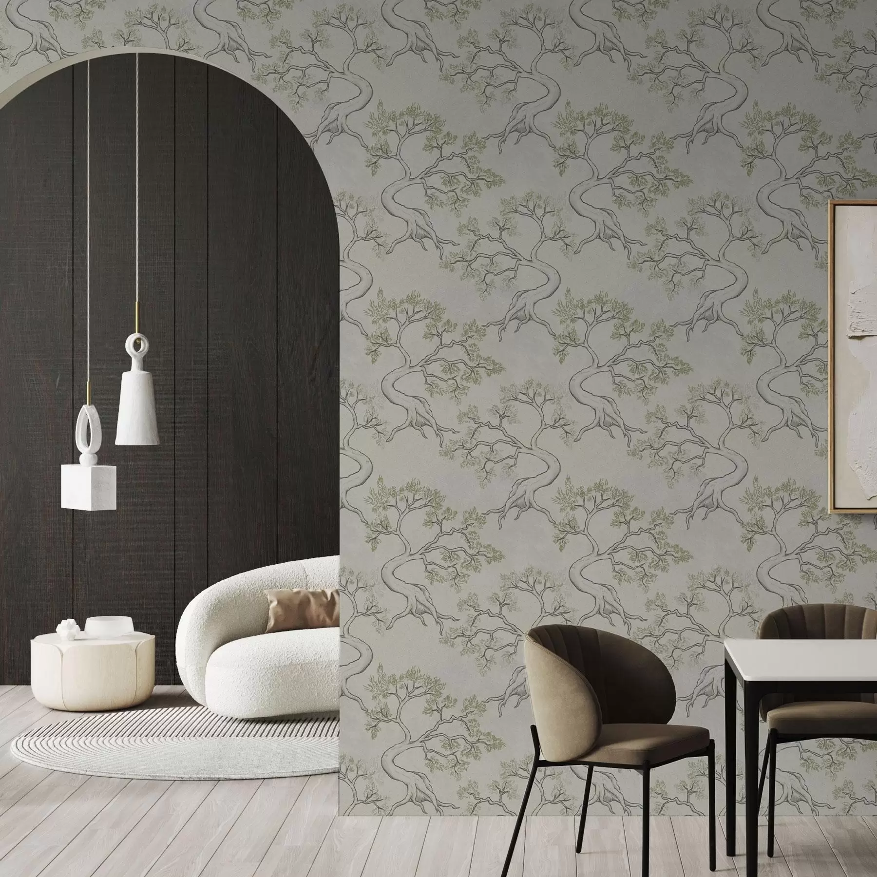 Фототапет Едноцветни дървета с причудливо извити стволове a00468