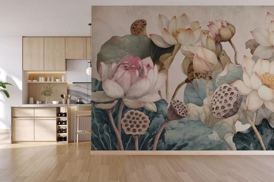 Фототапет водни лилии с голяма текстура w04309