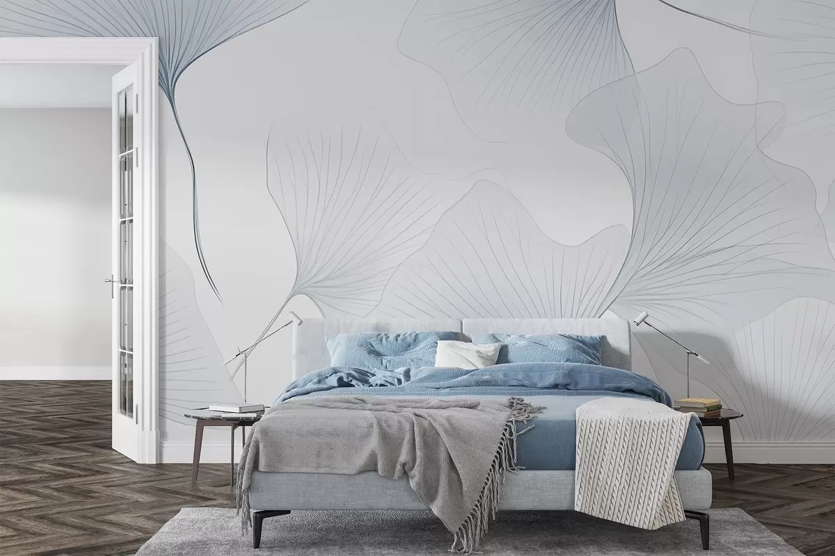 Фототапет Прозрачни листа от гинко w04433