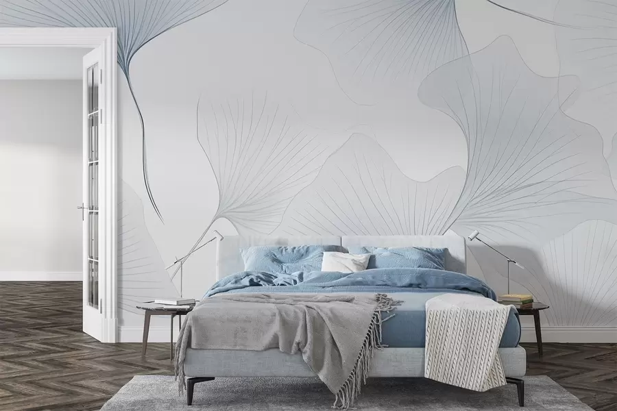 Фототапет Прозрачни листа от гинко w04433