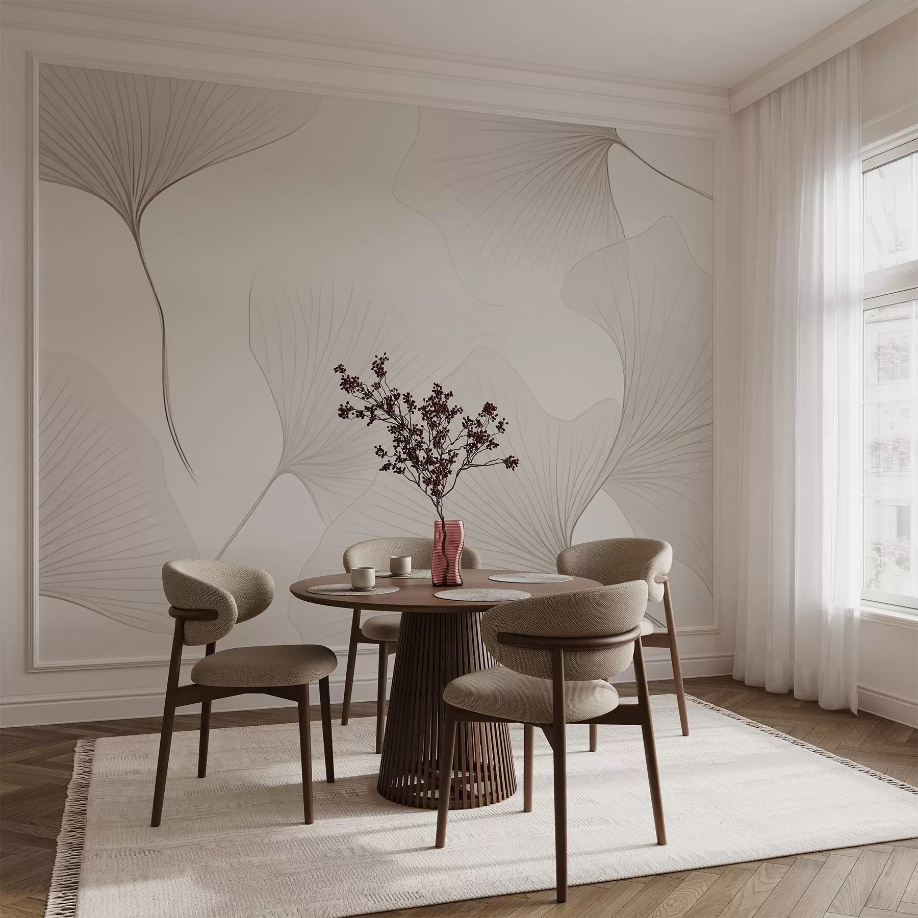 Фототапет Прозрачни листа от гинко w04433v1