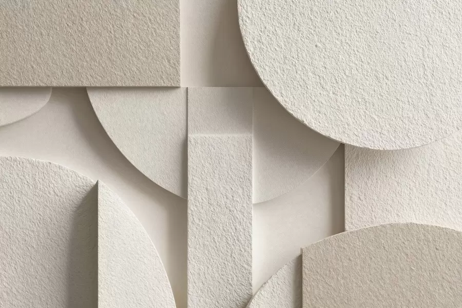 Фототапет Абстрактна композиция от бежови геометрични фигури w04395