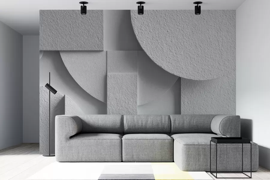 Фототапет Абстрактна композиция с бели триизмерни геометрични фигури w04395v1